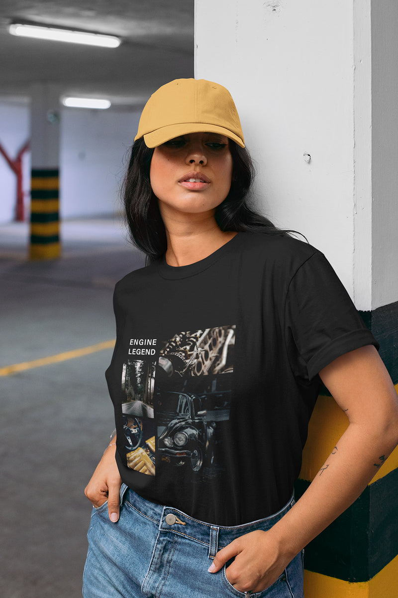 camiseta mujer con estampado de coche antiguo